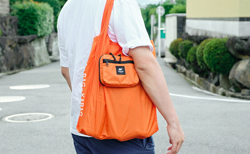 KABAG.ミニマル縦型KABAG.minimal2wayショルダーポーチ×エコバッグサコッシュバッグトートバッグバックかばんカバン鞄BAG旅行便利グッズ男女兼用レディースメンズあす楽折りたたみおしゃれグレーブルーオレンジブラックEL8437