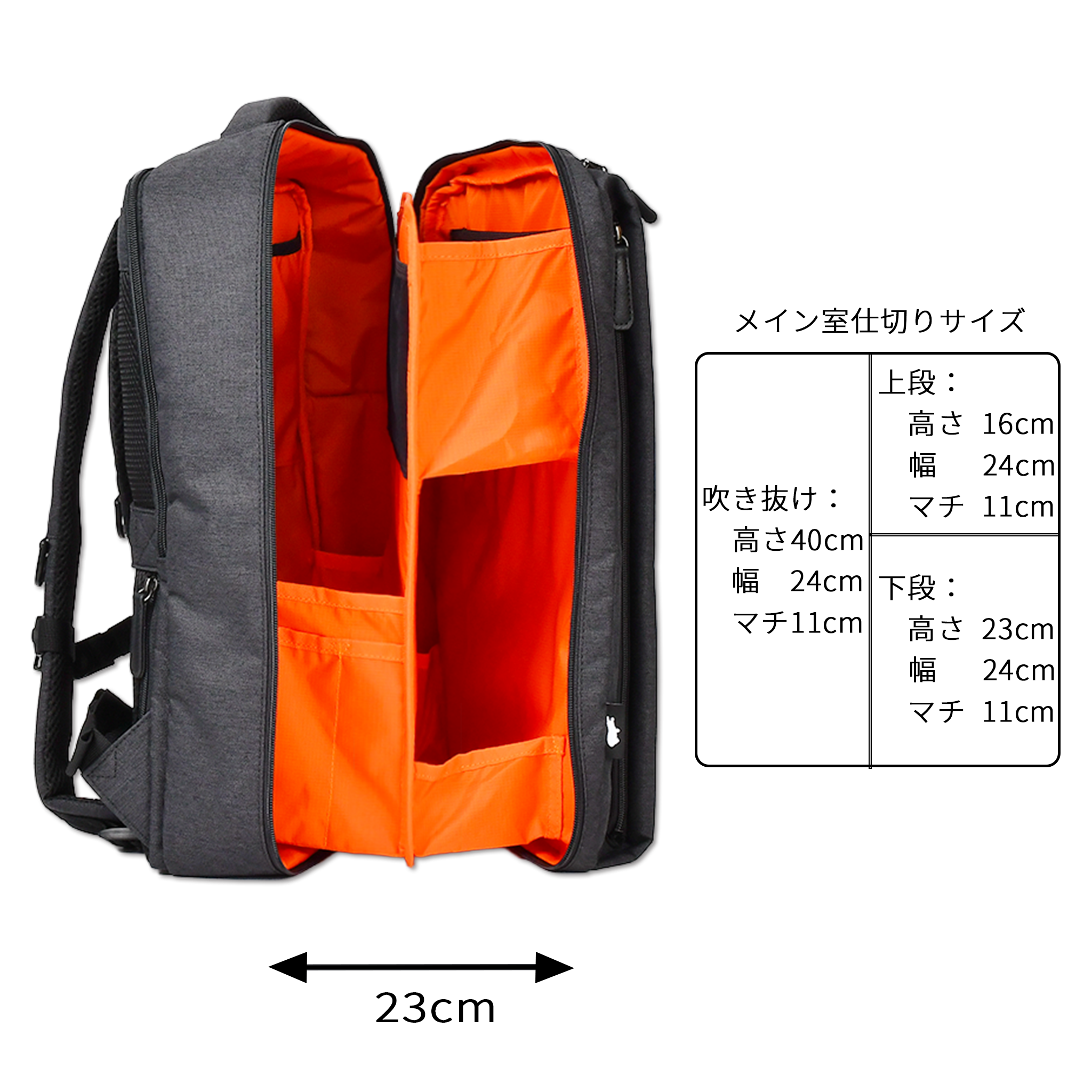 KABAG box large 利き手（左利き・右利き）に合わせた左右開きの収納ボックス型リュック